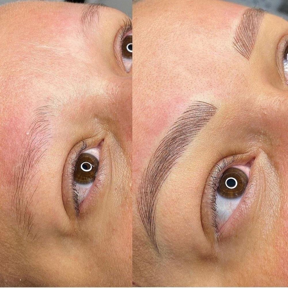 Antes y después de microblading en Barranquilla: cejas muy escasas recuperan densidad y forma con trazos pelo a pelo